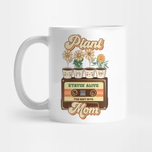 Mothers day plant  lover groovy cassette Retro hippie mom Mug